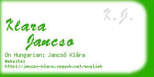 klara jancso business card